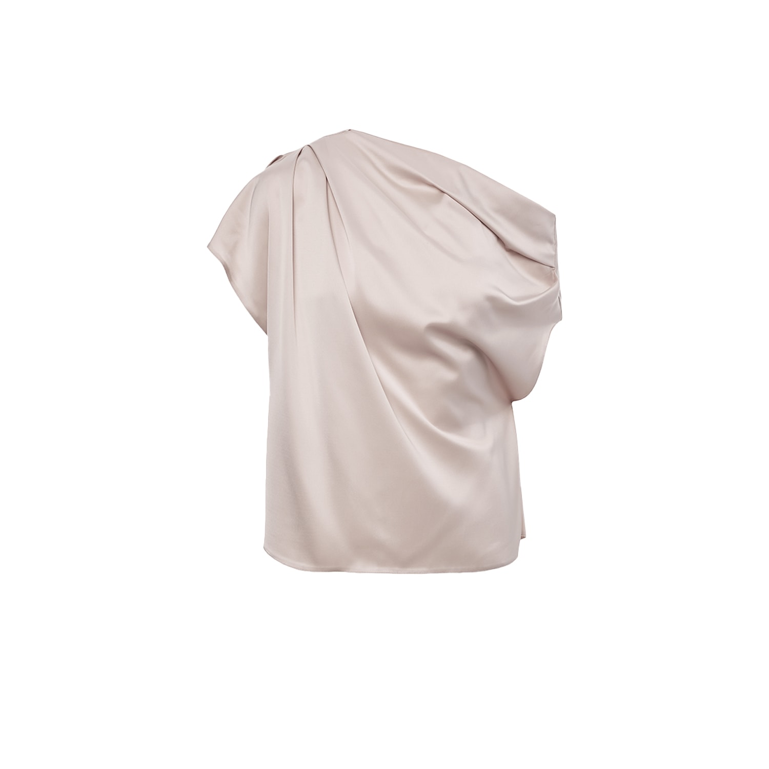 Bluzat Women's Neutrals Beige Asymmetrical Draped Top In Beige