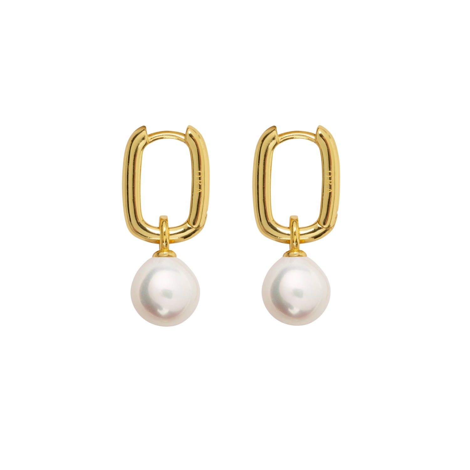 Women’s Aetia White Pearl Hoop Earrings - Gold Ora Pearls