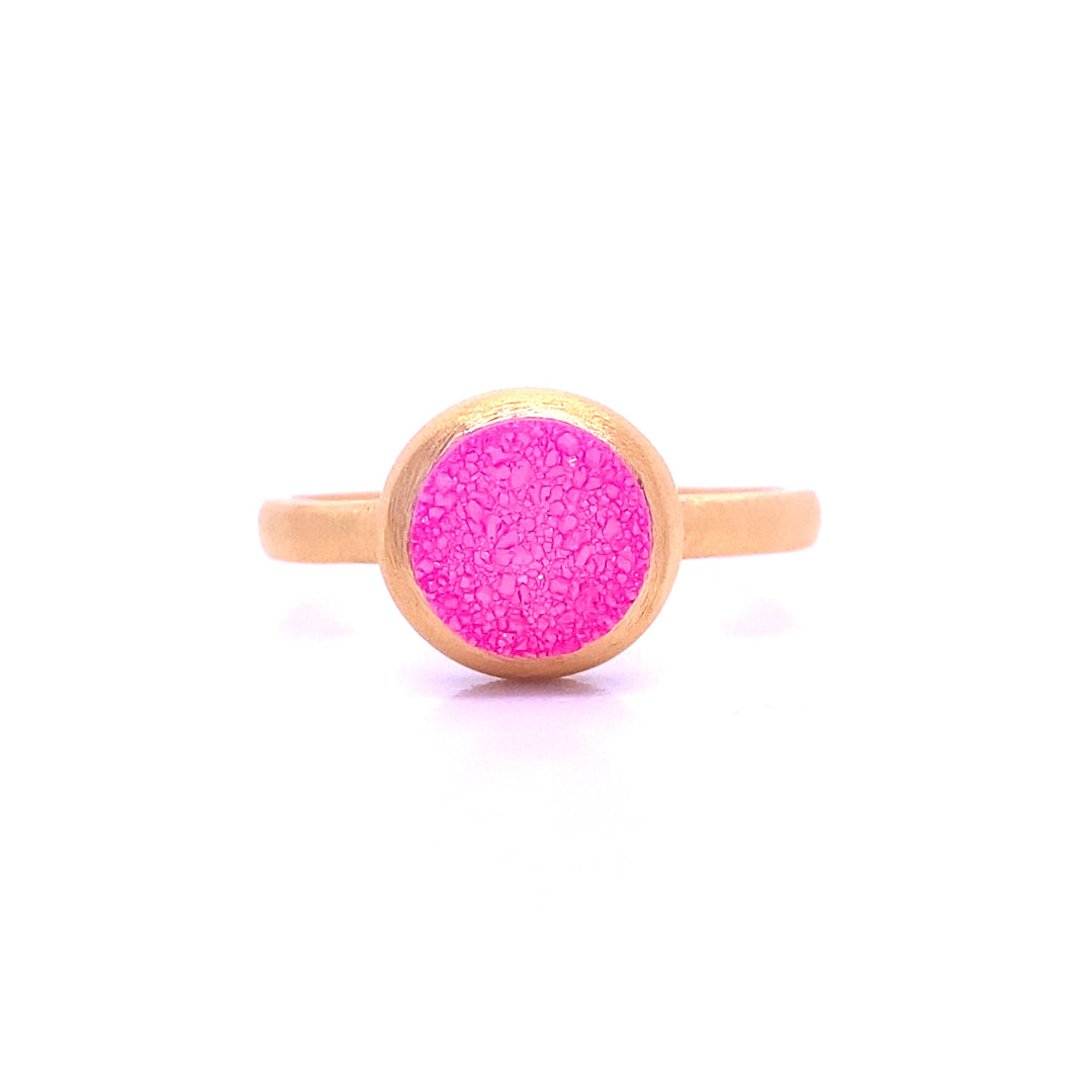 Women’s Pink / Purple Balls Of Fire Stacking Ring In Pink Druzy Gem Bazaar Jewellery