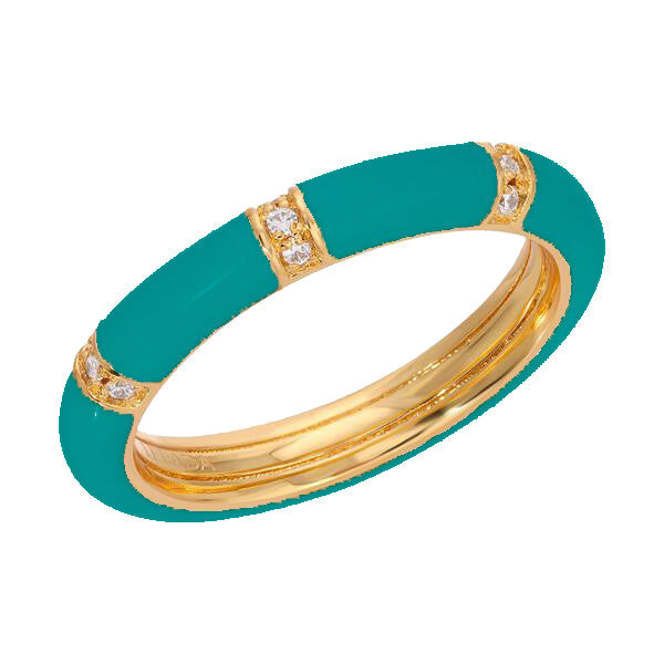 Women’s Gold / Blue Lamill Stacking Ring - Ken Blue Leeada Jewelry