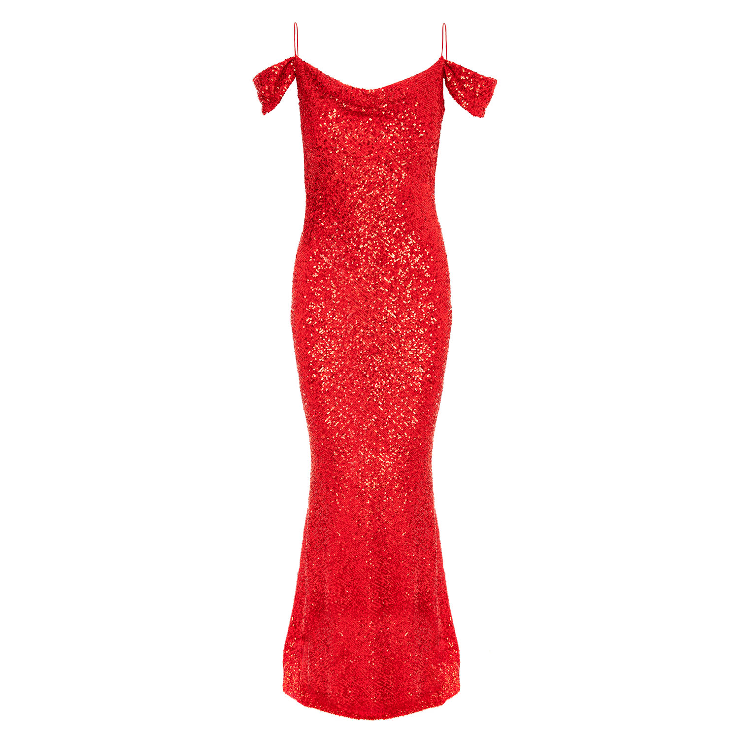 Women’s Miami Sequin Maxi Dress In Red Medium Roserry