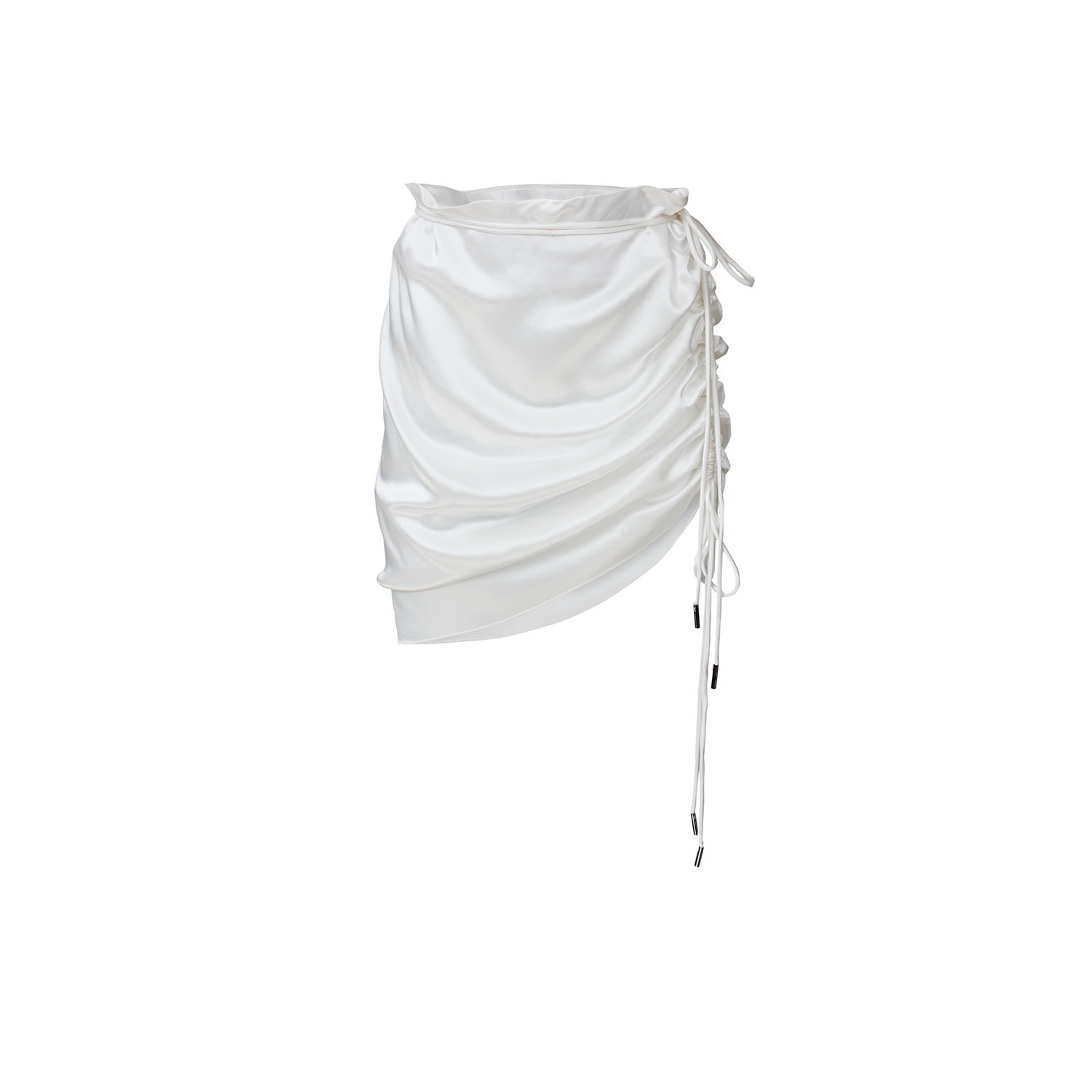 Women’s White Mini Drawstring Skirt Ivory Small Olivia Darcy