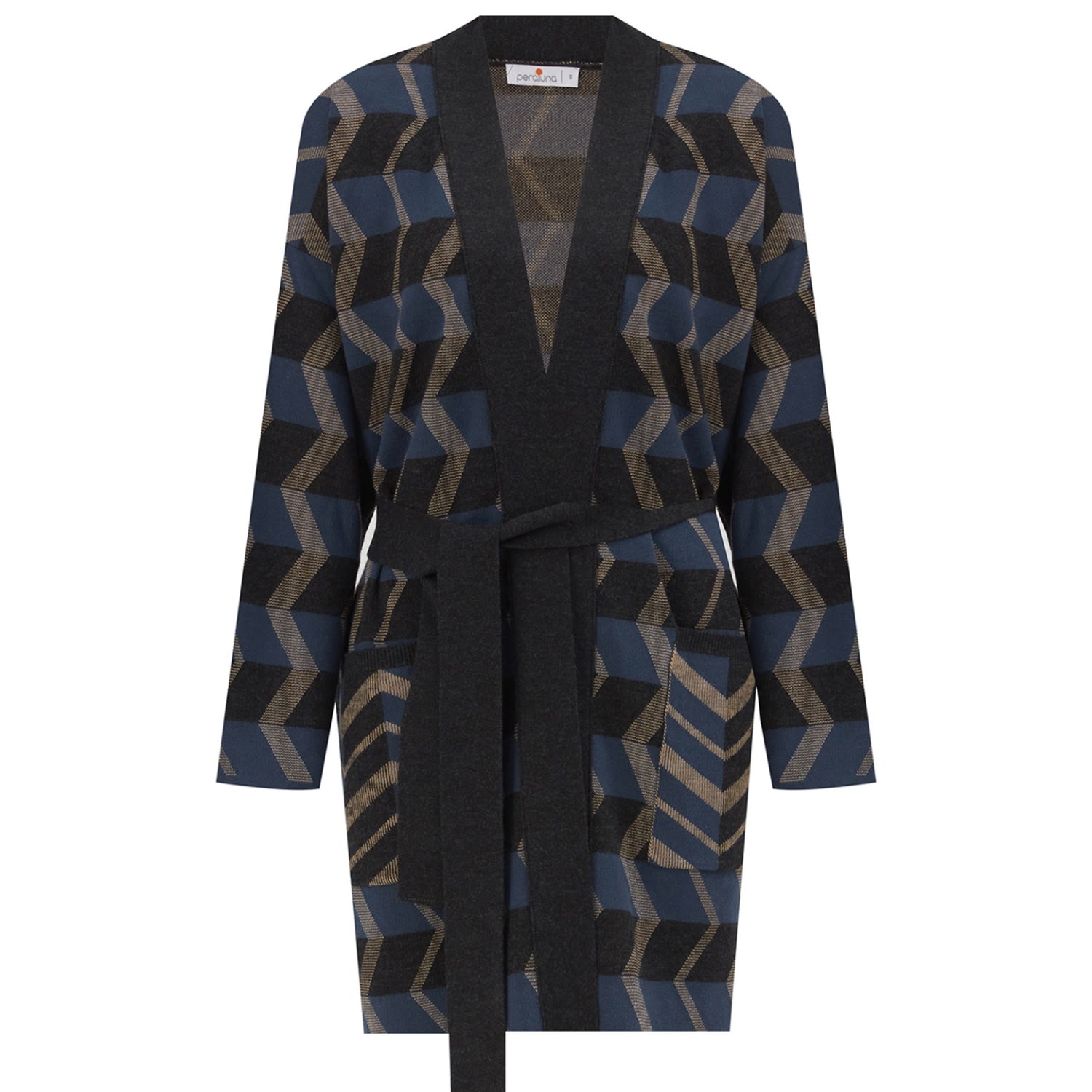 Peraluna Women's April Jacquard Patterned Knit  Cardigan - Multicolor