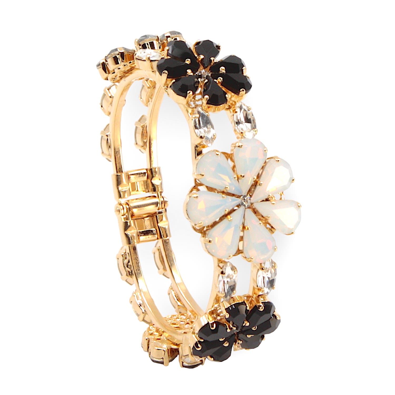 Damapreziosa Women's Black / White Daisy Bracelet In Multi