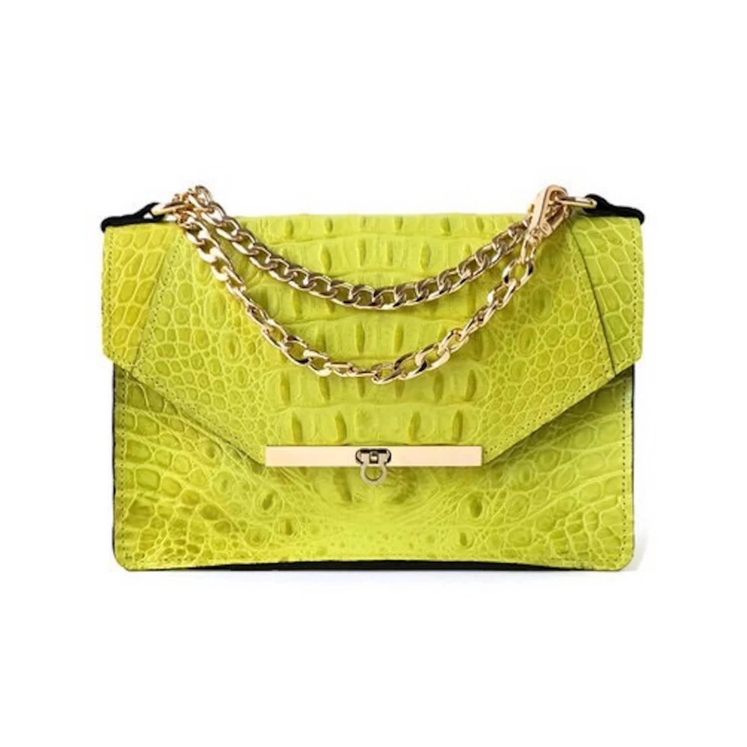 yellow croc bag
