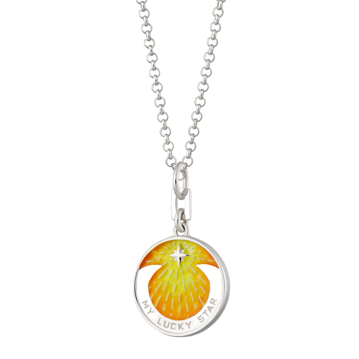 Women’s Silver / Yellow / Orange Sterling Silver My Lucky Star Yellow Coin Necklace Lily Charmed