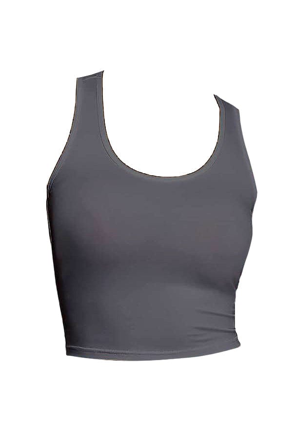 Women’s Elsa Organic Cotton Racerback Tank - Dark Heather Grey Medium Lezat