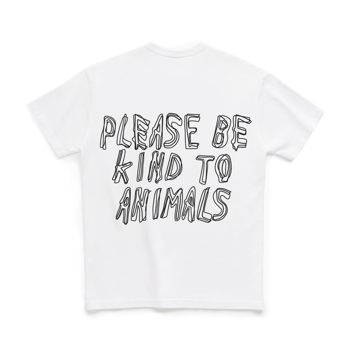 Dont Eat The Homies Women's Please Be Kind To Animals Tee - White In White