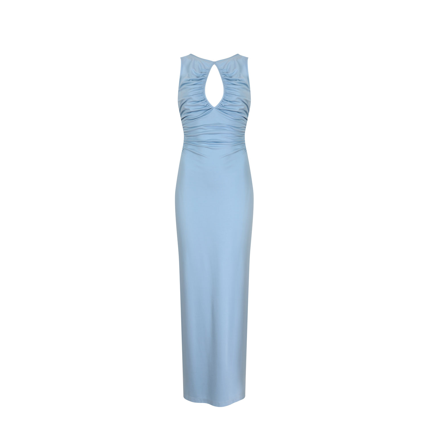 House Of Ika Women's Keyhole Ruched Maxi Dress In Blue
