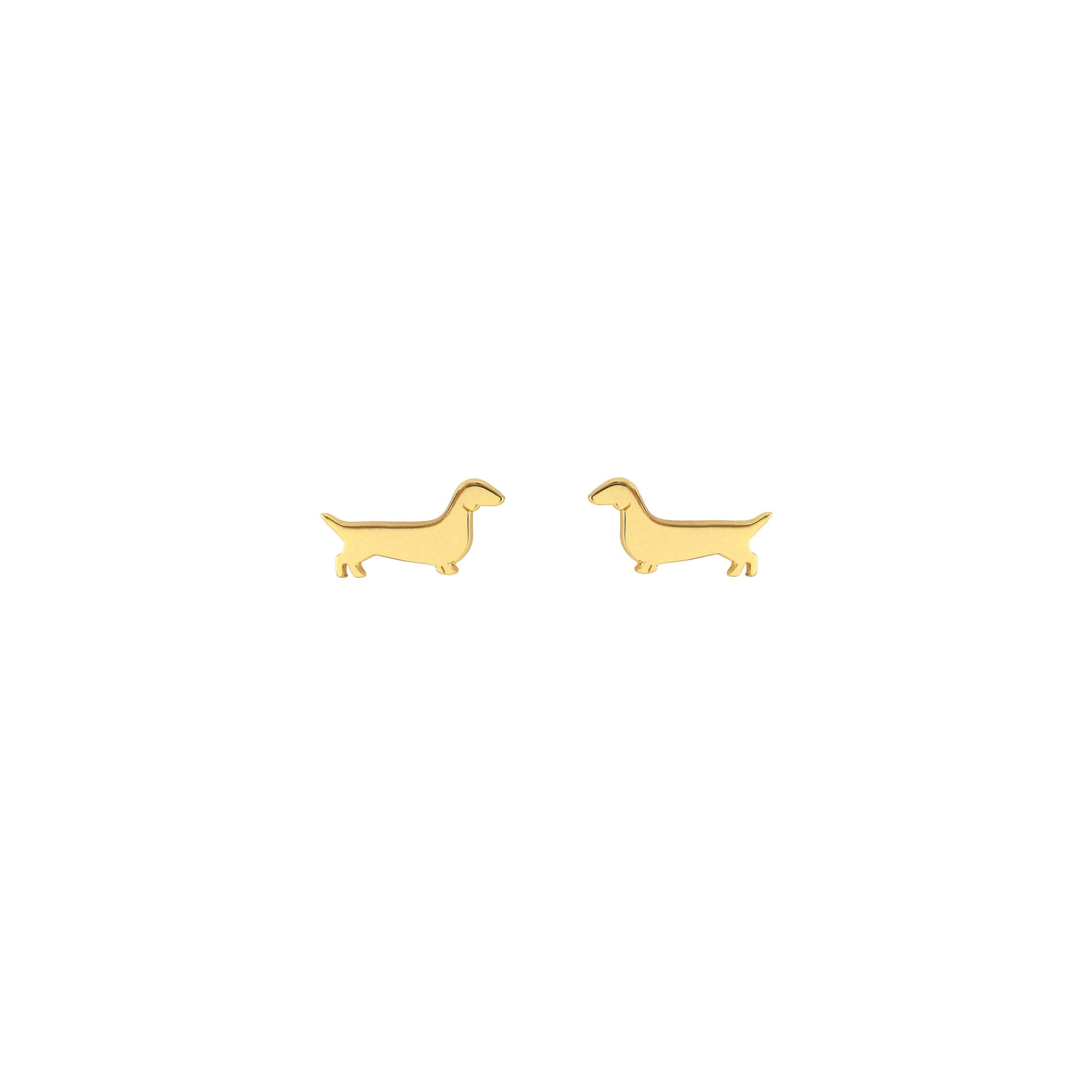 Kris Nations Women's Gold Weiner Dog Stud Earrings In Gold