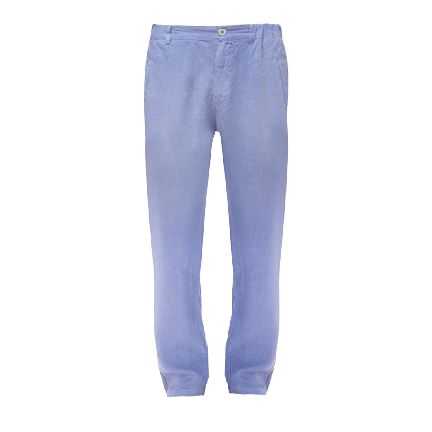 Haris Cotton Men's Blue / Pink / Purple Solid Slant Pocket Straight Leg Linen Pants-regatta In Blue/pink/purple