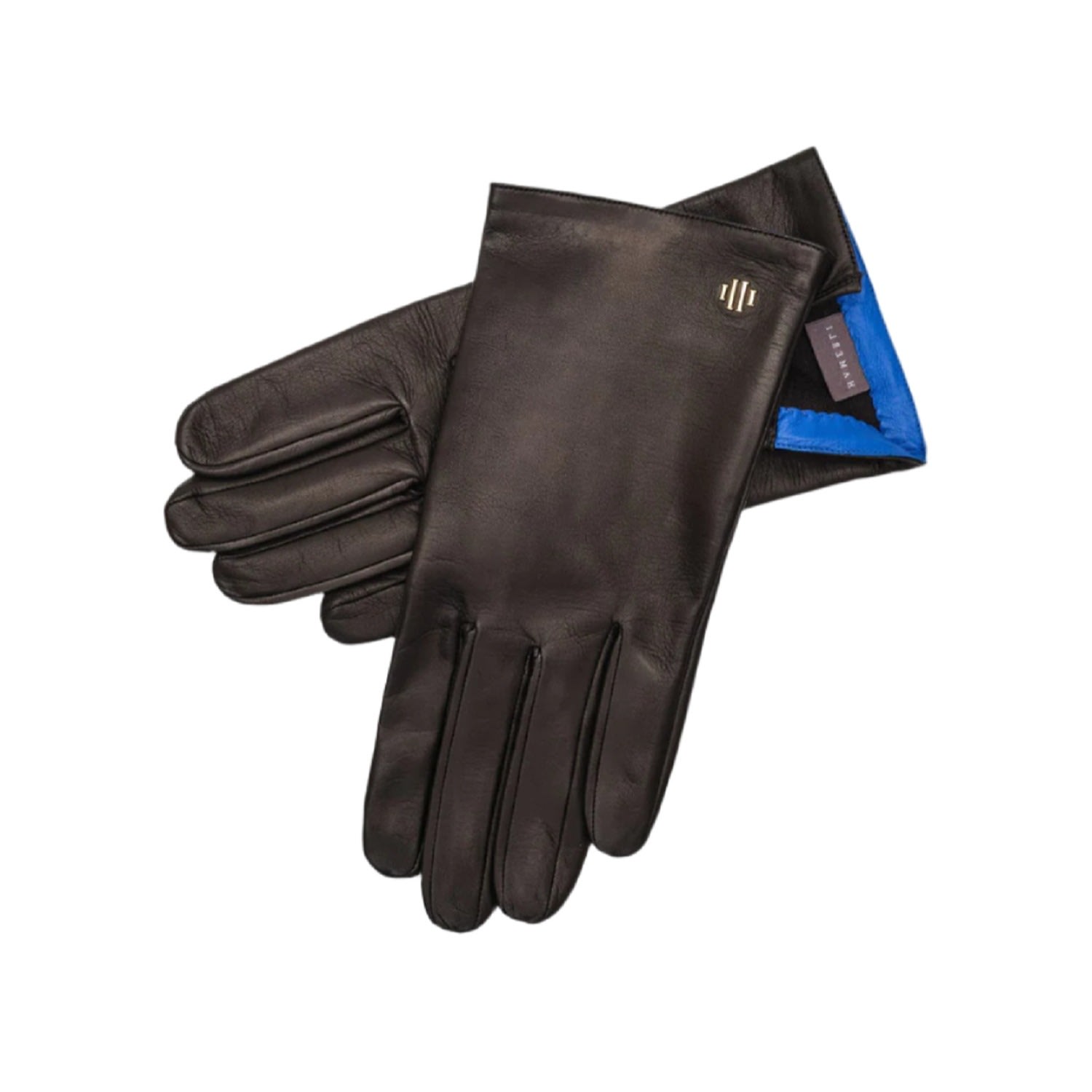 1861 Glove Manufactory Men's Black / Blue Hamerli Gaston Black And Royal Blue Leather Gloves In Black/blue