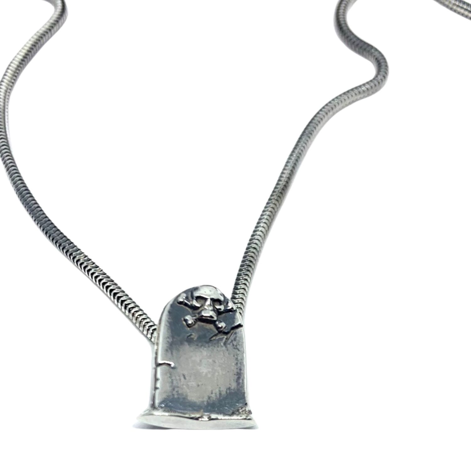 Tg-jewellery By Tamara Gervasio Men's Silver Skeleton Grave Snake Chain Necklace