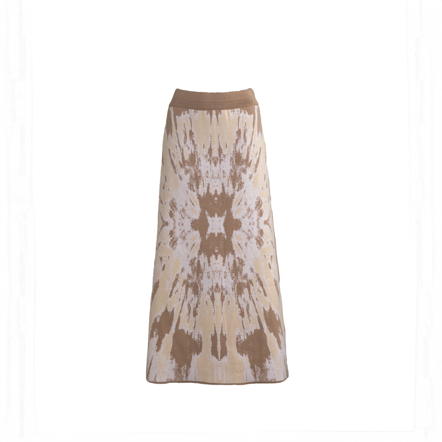 Süel Knitwear Women's White / Neutrals Splashed Maxi Skirt Lux In White