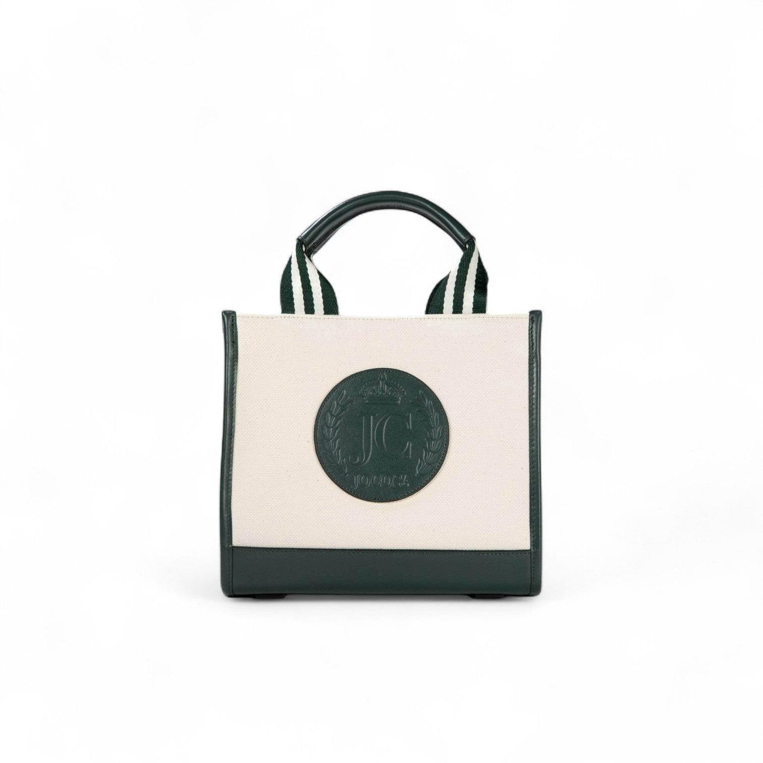 Jocosa Women's Green / White Mini Tote Bag - Ivory & Green With Green - Ivory Strap