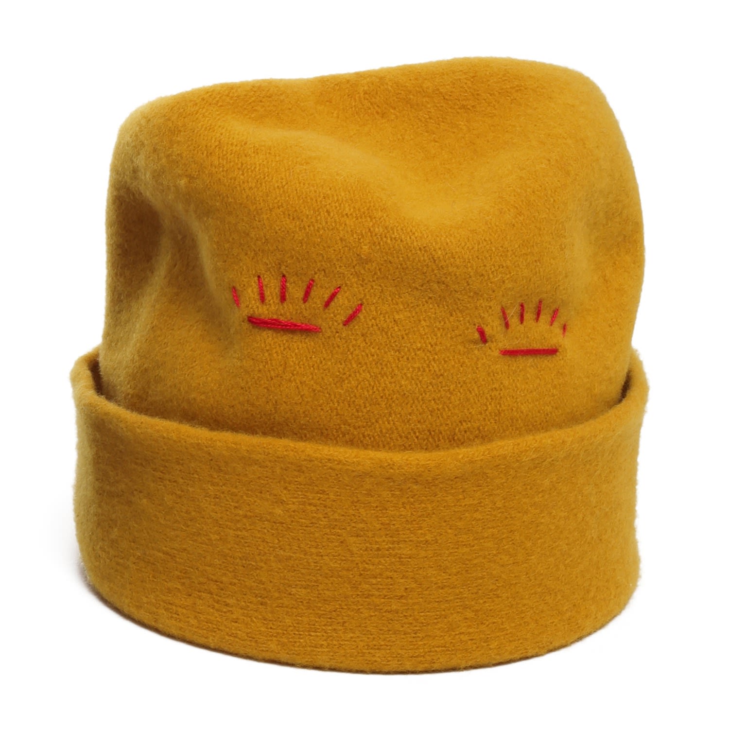 Justine Hats Women's Yellow / Orange Yellow Slouchy Beanie With Hand Embroidery