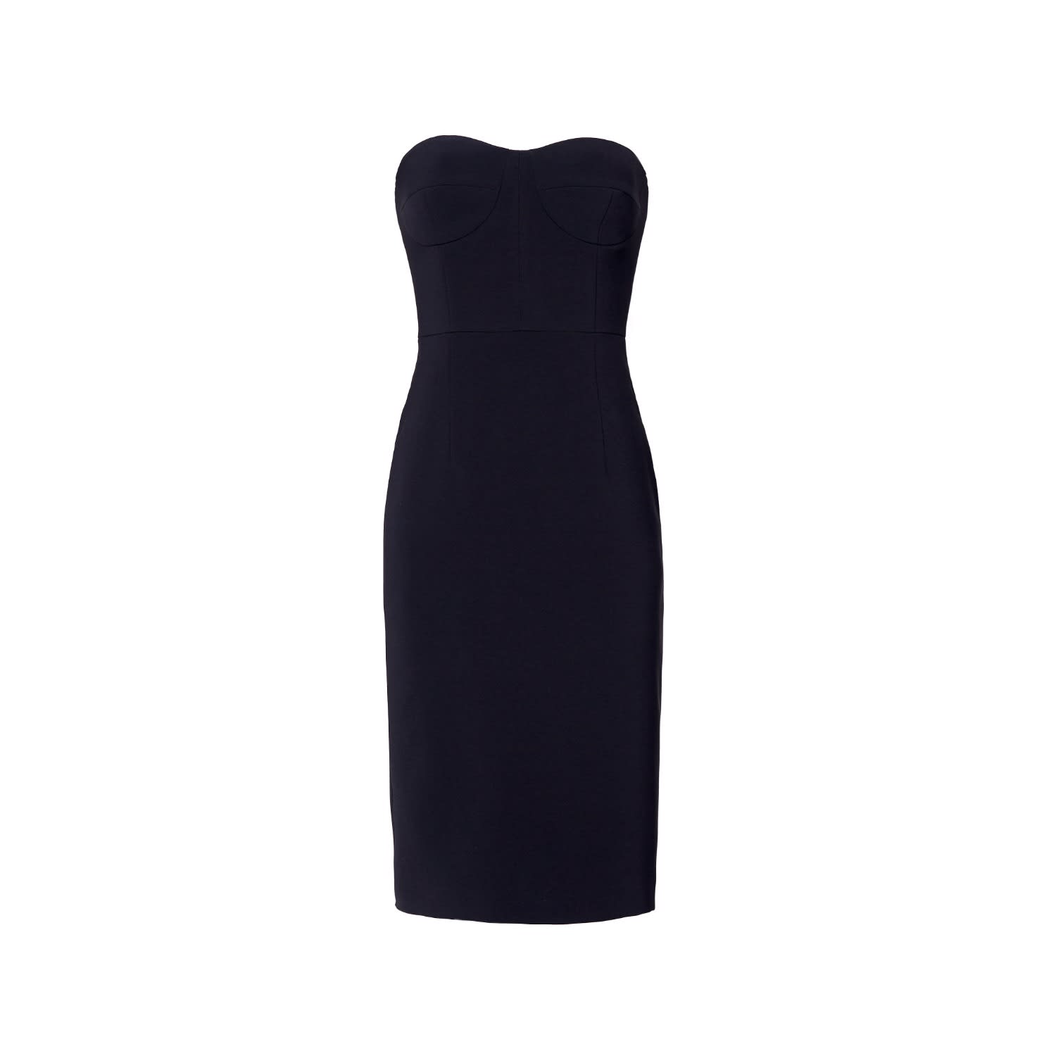 black strapless corset midi dress Nomi Fame Oramor Strapless Corset Midi Dress