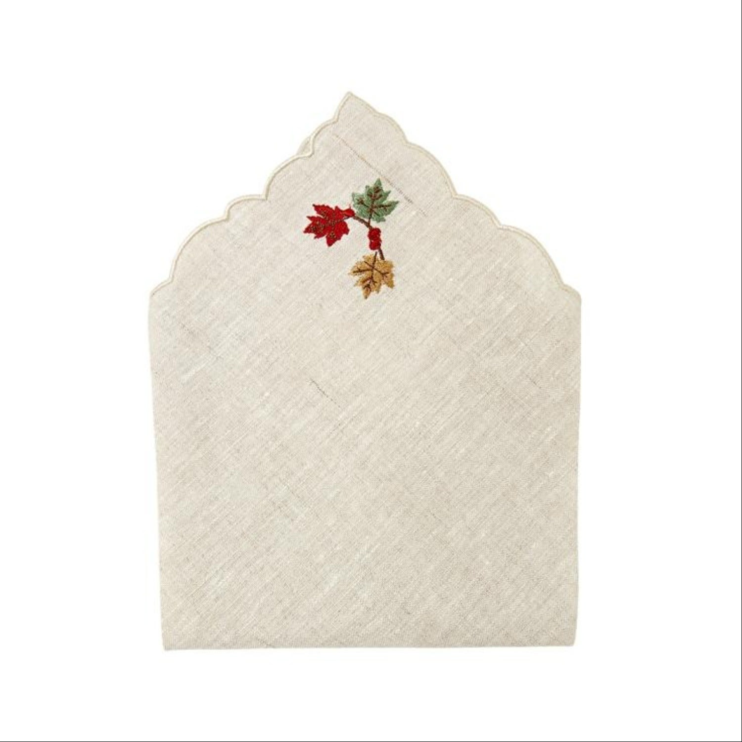 Km Home Collection Autumn Leaves - Set Of 4 Linen Napkin
