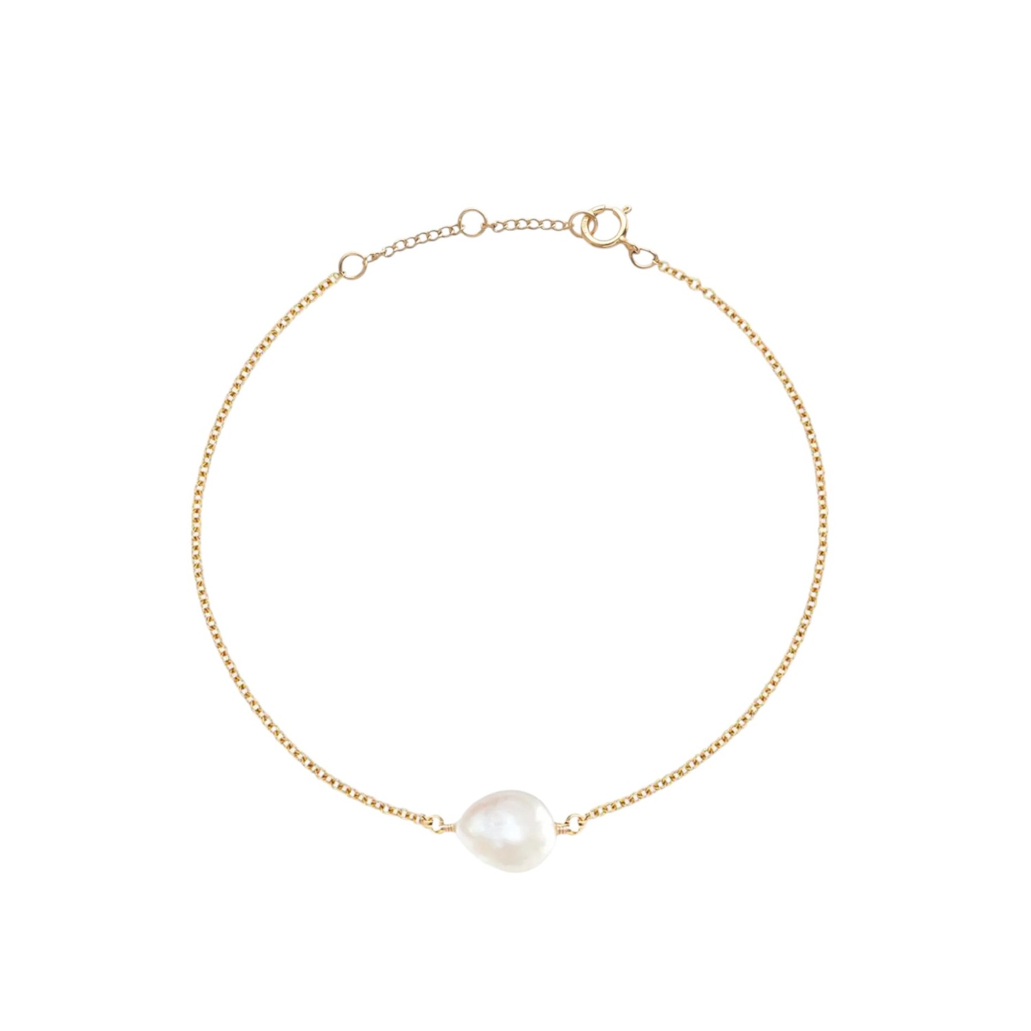 Ella Palm Women's Gold / White Layla Baroque Pearl Gold Fine Bracelet