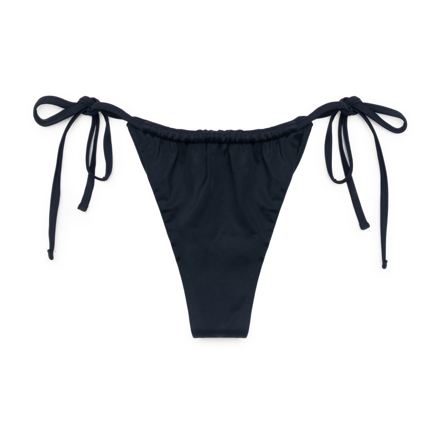 Women’s Athena Cheeky Tie String Bikini Bottoms In Black Medium Poetry by Locals