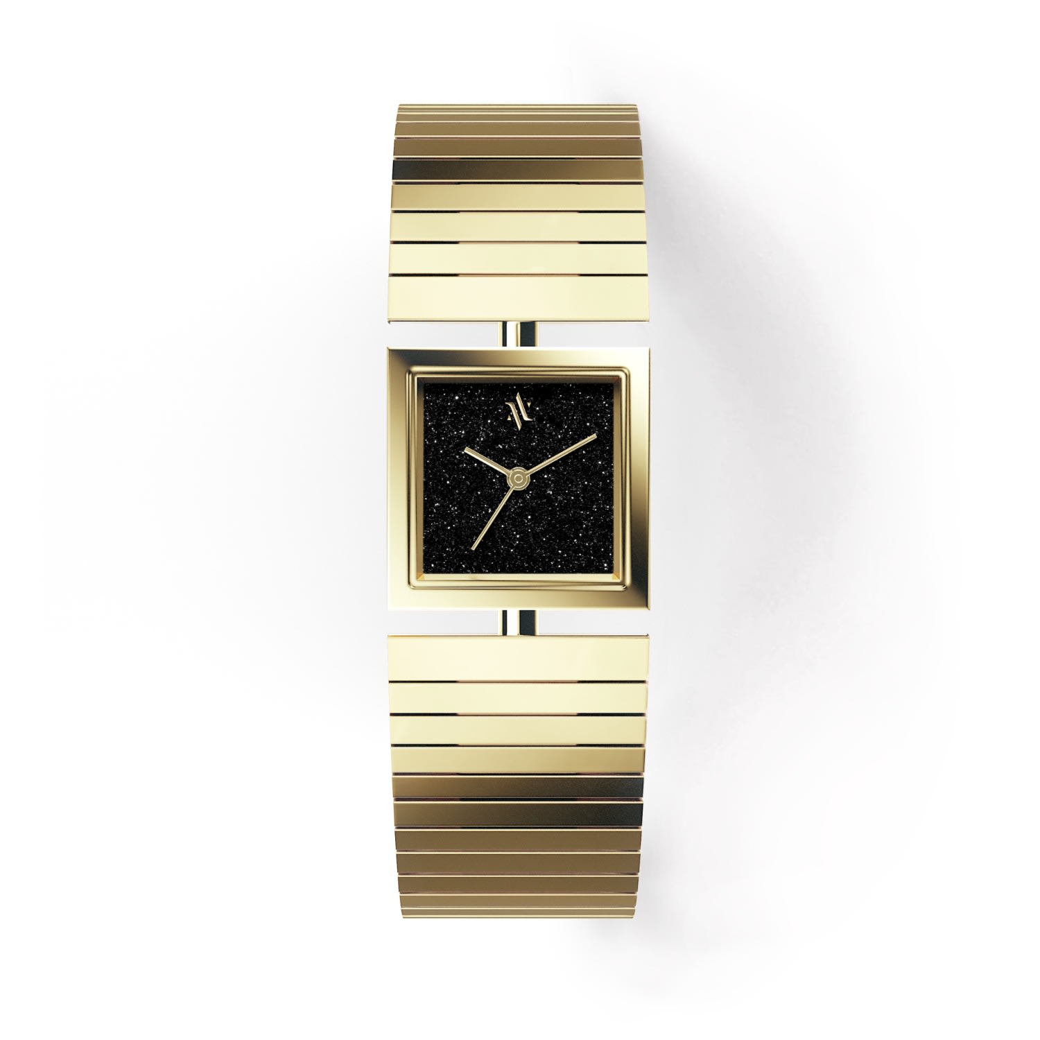 Shop Vanna Women's Black Linea Sandstone Watch - Gold