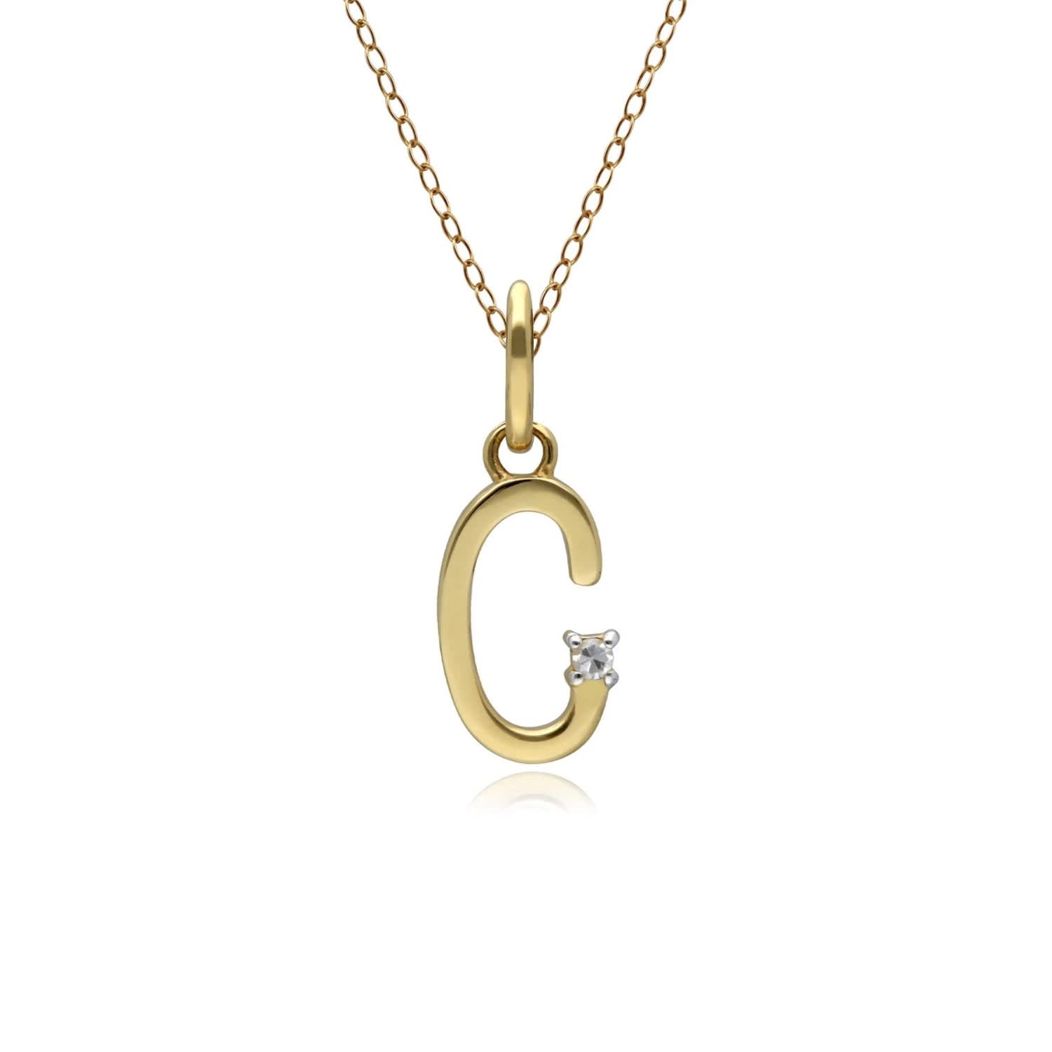 9ct Gold Diamond Initial 'a' Block Necklet