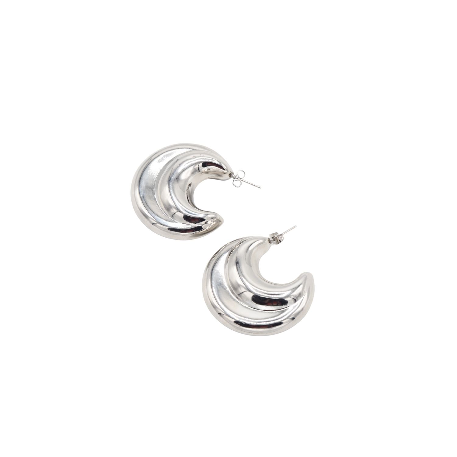 Sita Nevado Women's Moon Earrings - Silver In Silver