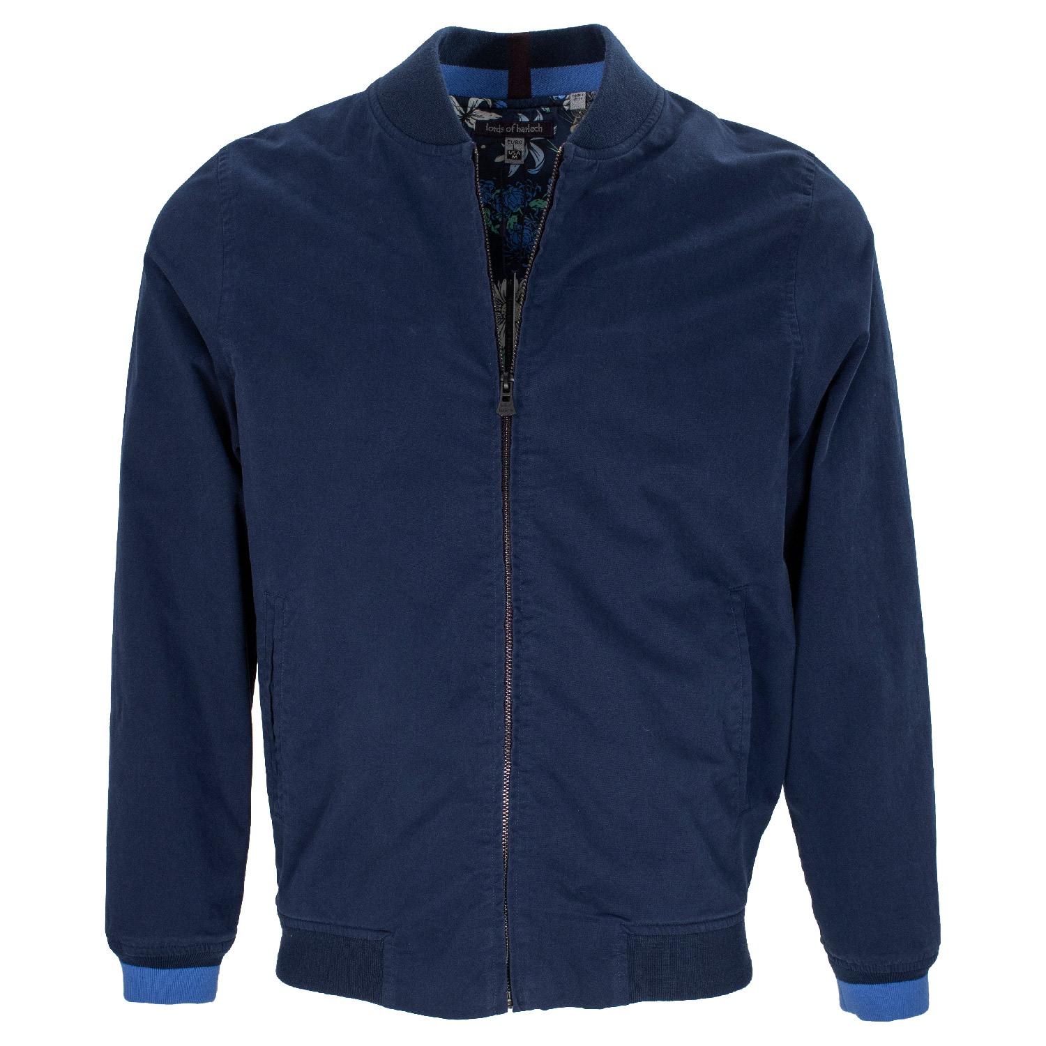 Men’s Blue Lancaster Bomber Jacket Navy Medium Lords of Harlech