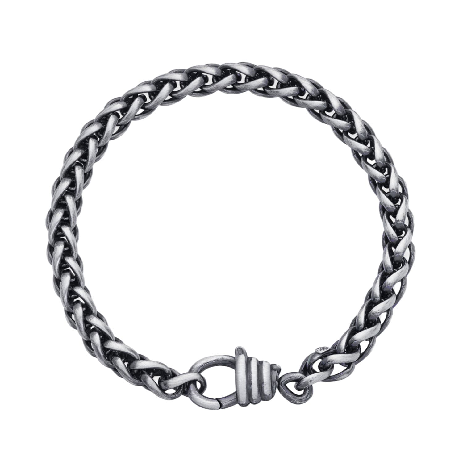 Altar™ Ornaments Co. Men's Grey Talon Bracelet| Ruthenium-plated Twisted Silver Link Bracelet – Altar™ In Gray