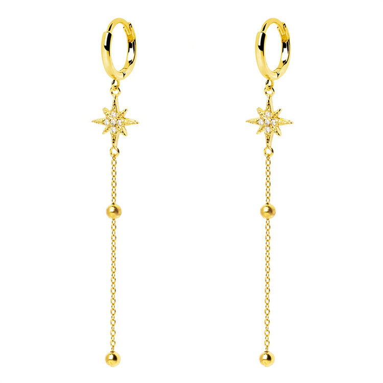 Gold Trip Women's Crystal Star Drop Earrings In Gold In Gold