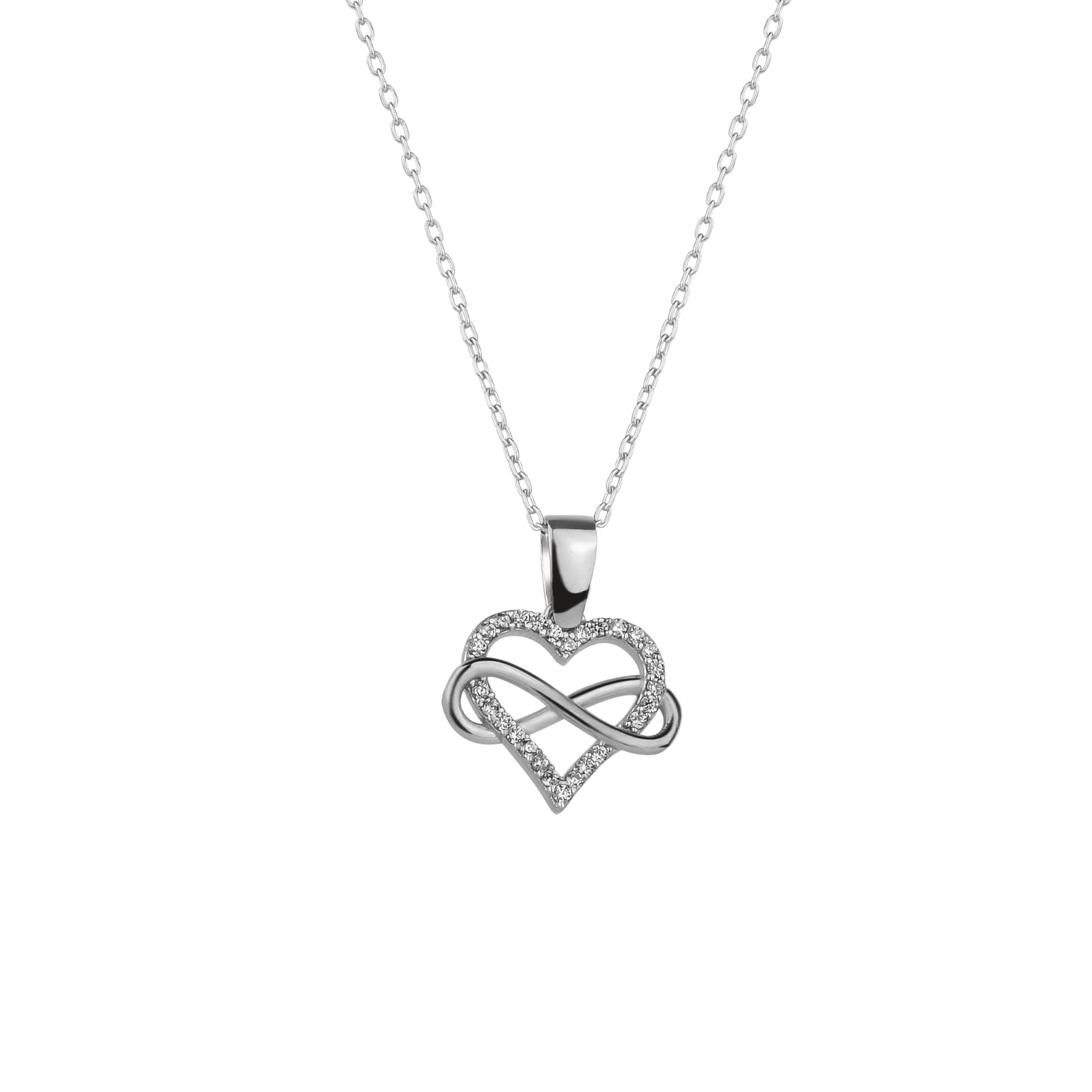 Spero London Women's Infinity Heart Love Sterling Silver Pendant Necklace - Silver In Gold