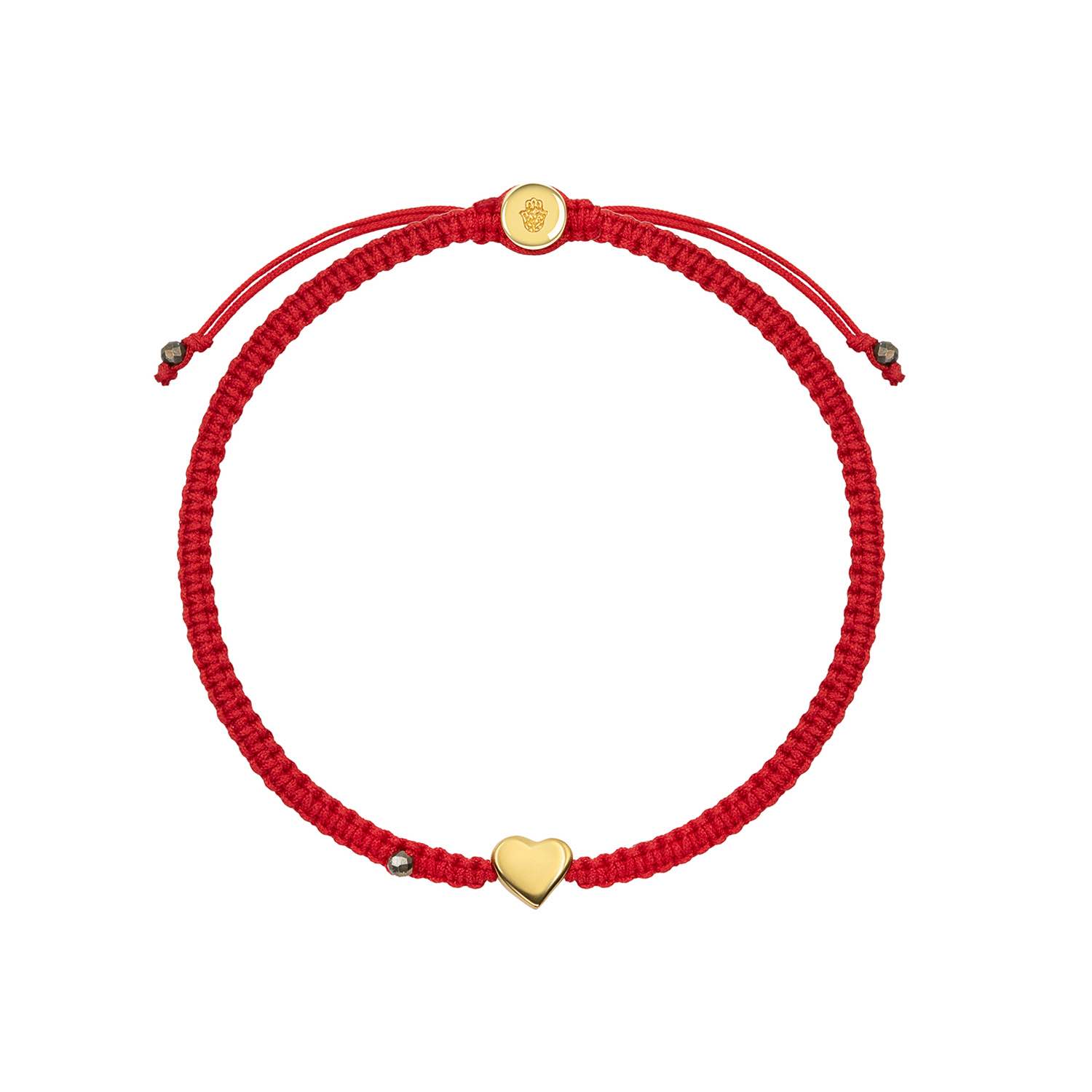 Karma And Luck Women's Enchanting Love Red String Gold Heart Charm Bracelet