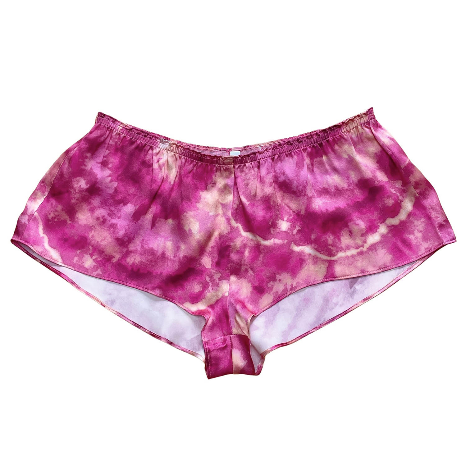 Roy G. Women's Pink / Purple Rose Geode Tie Dye Silk Flutter Shorts In Pink/purple