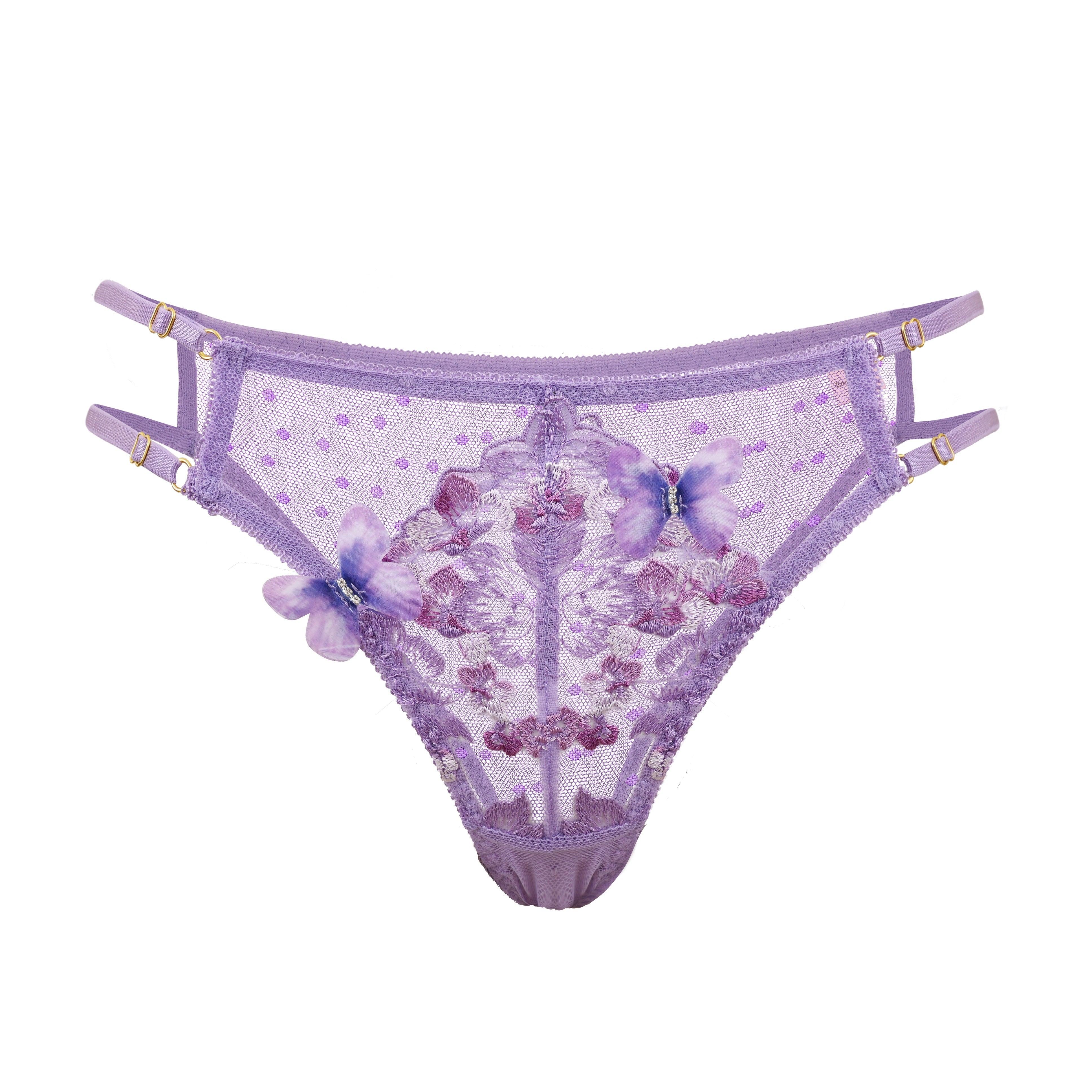 Madame X Lilac Lace Panty With Butterfly Detail | Empress Mimi