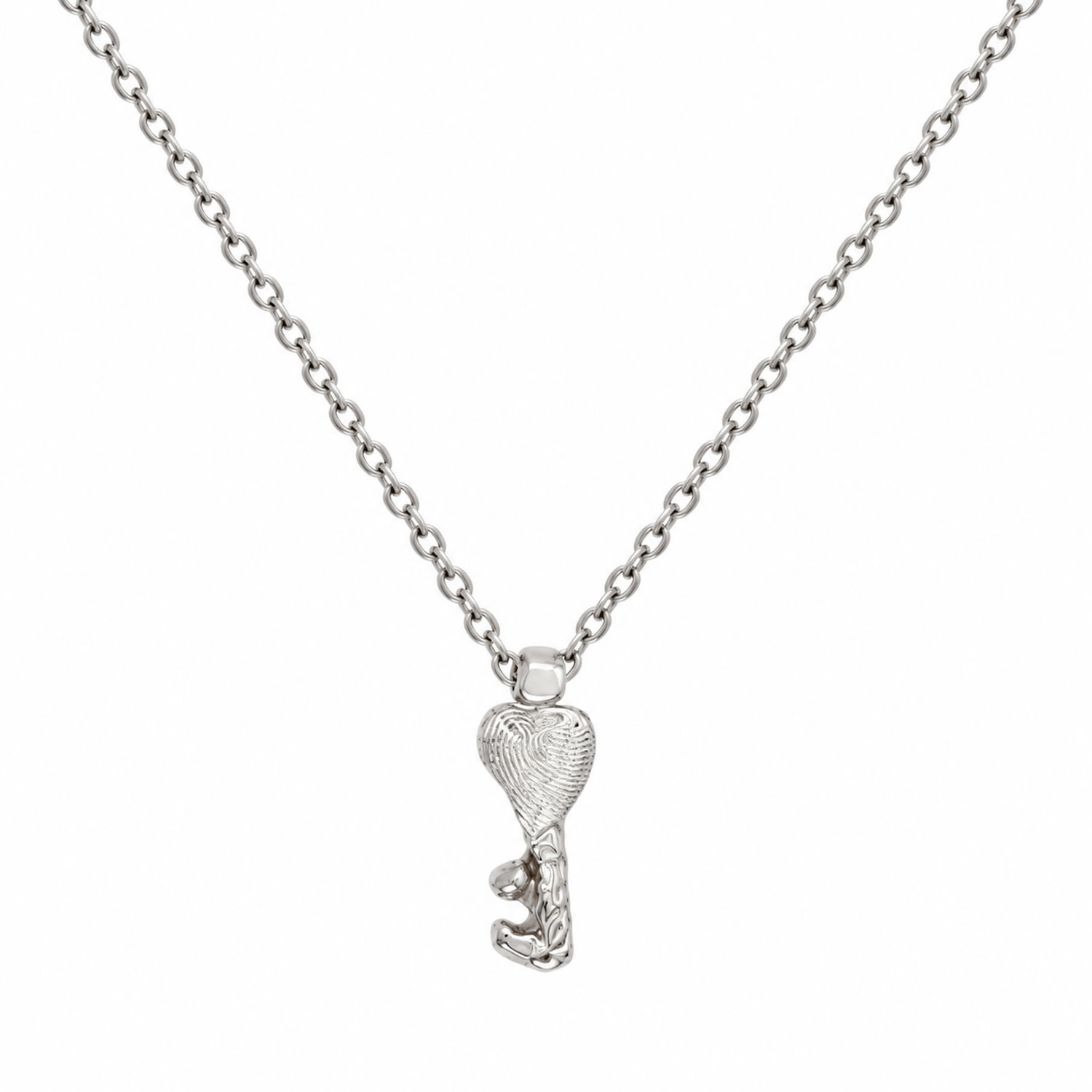 De Roms Women's The Promise Molten Small Key Necklace - Silver