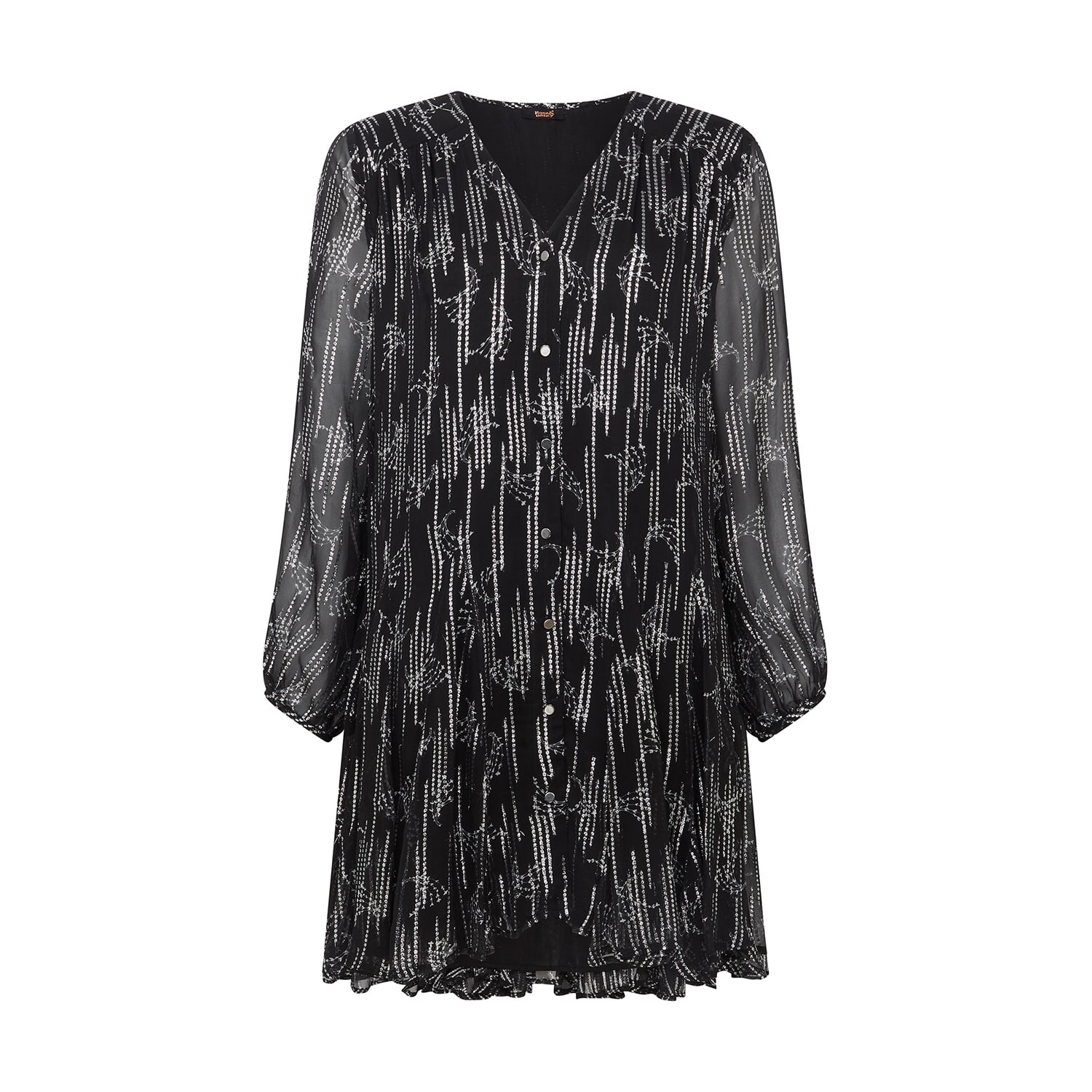 Rose & Nancy Women's Black / Silver Ophelia Black Silver Mini Dress In Black/silver
