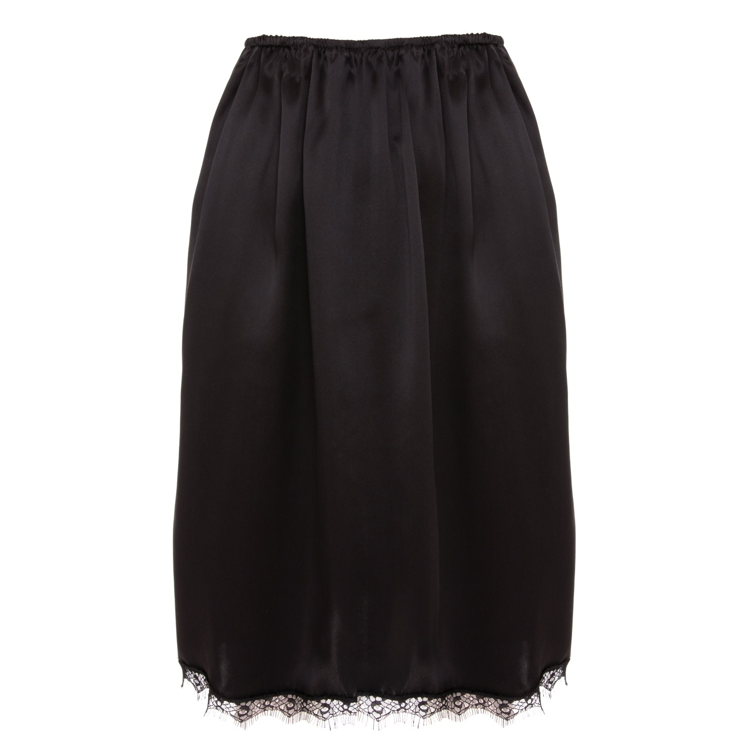 Women’s Pure Silk Skirt With Floral Lace In Black Xxs Izabela Mandoiu