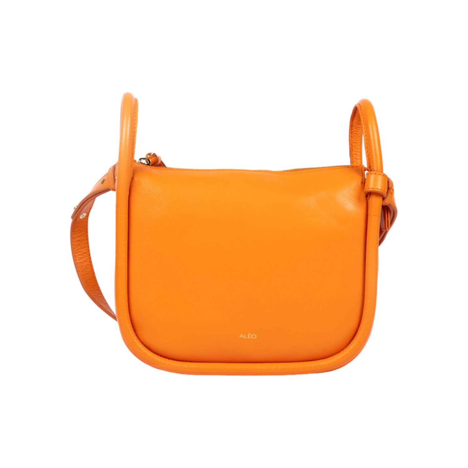 Aleo Women's Yellow / Orange Ellora Cross Body- Mandarin Soft Antique Leather In Metallic