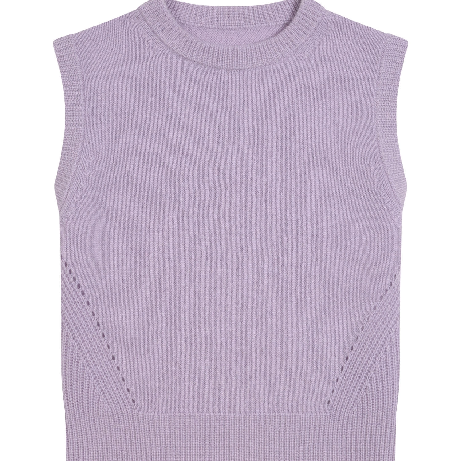 Loop Cashmere Women's Pink / Purple Ribbed Detail Lofty Cashmere Tank In Lilac