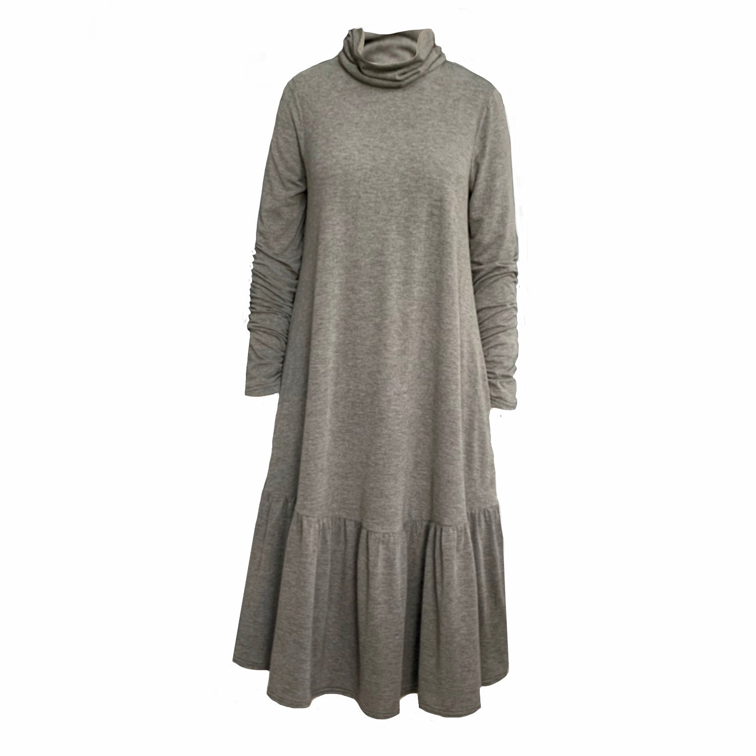 Frock Tales Women's Frock Midi Dress With Pockets In Mid Grey In Grey