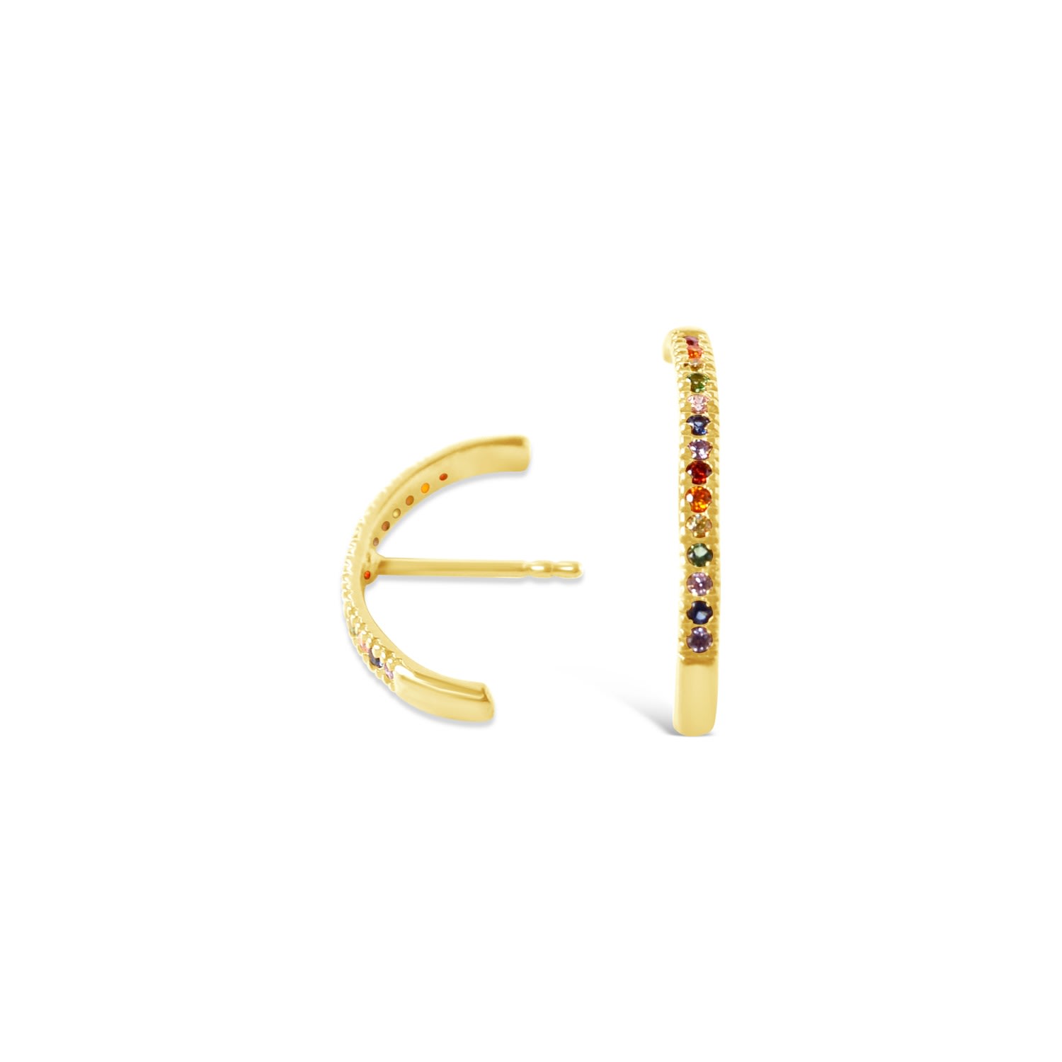 Women’s Rainbow Suspension Hoops- Gold Glamrocks Jewelry