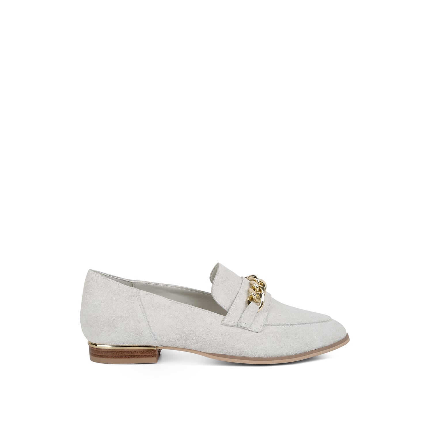 Rag & Co Women's Neutrals Ricka Chain Embellished Loafers In Beige In Gray