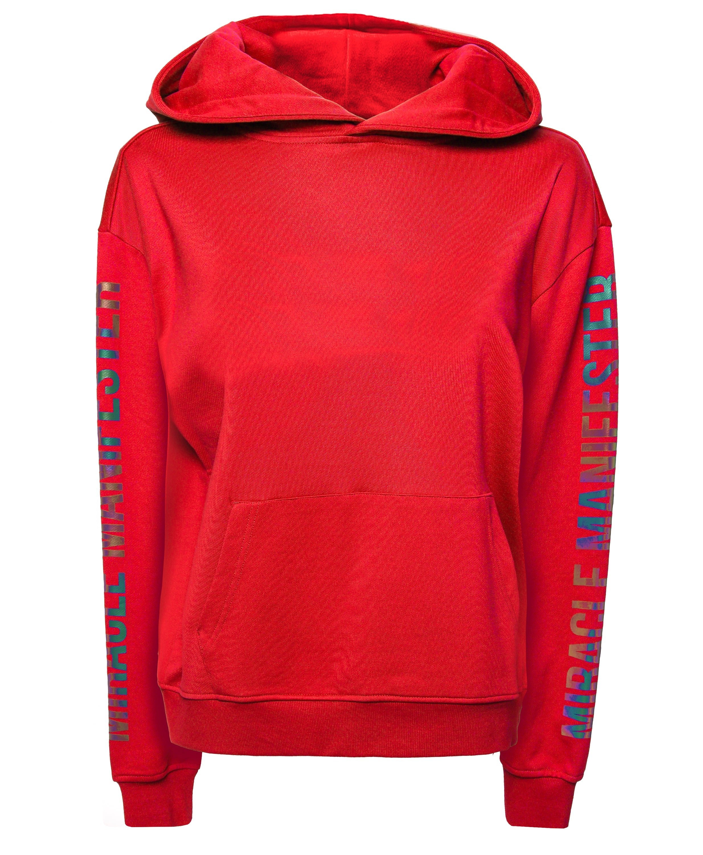 Women’s Money Tree Reflective Design Hoodie - Red Extra Large Miracles Manifester