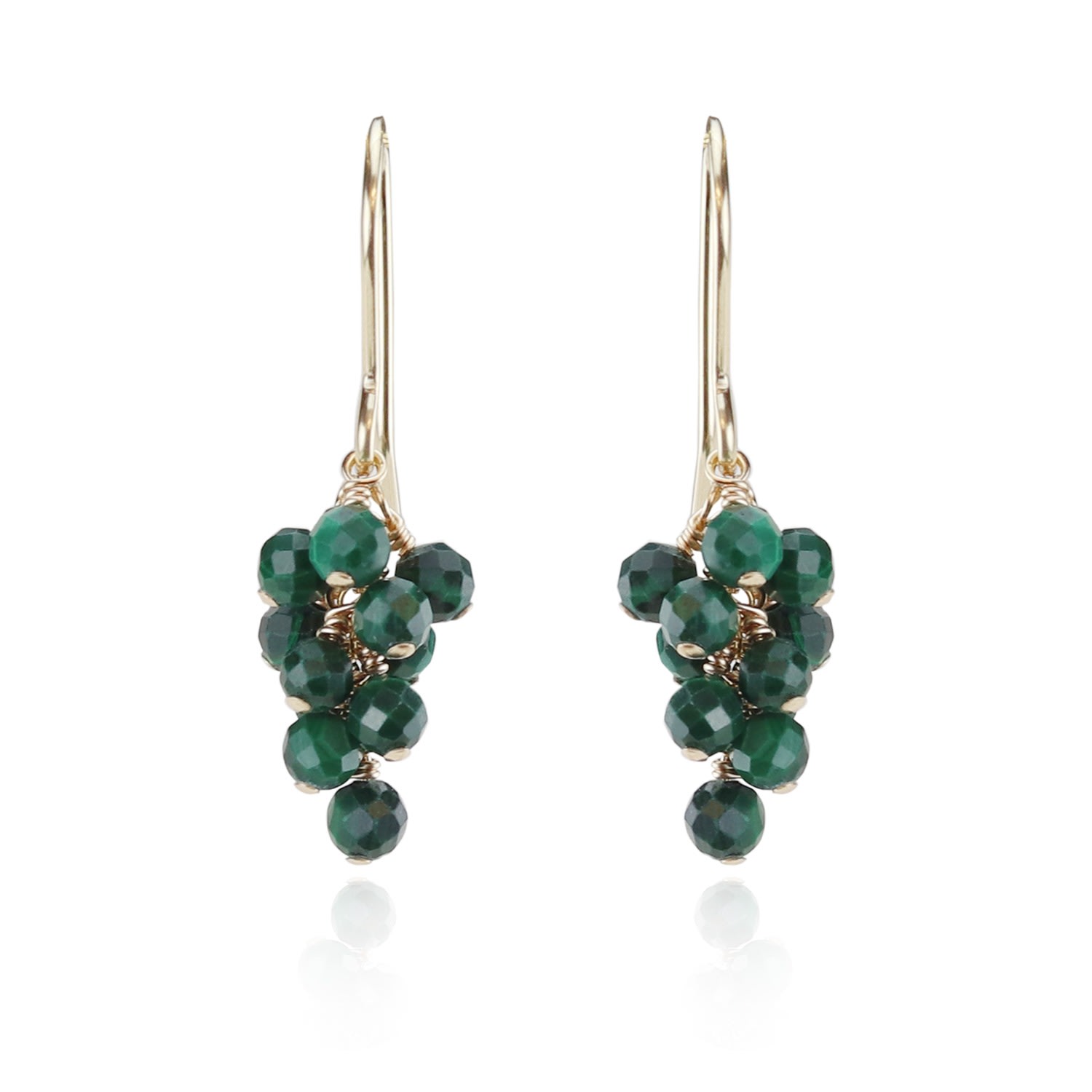 Mounir London Women's Green Malachite  Cluster Drop Earrings In Green