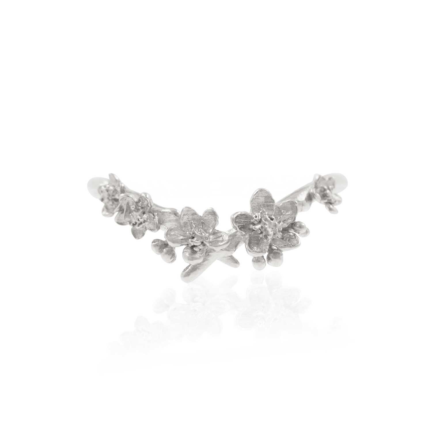 Women’s Silver / Neutrals / Grey Cherry Blossom Ring - Silver Lee Renee