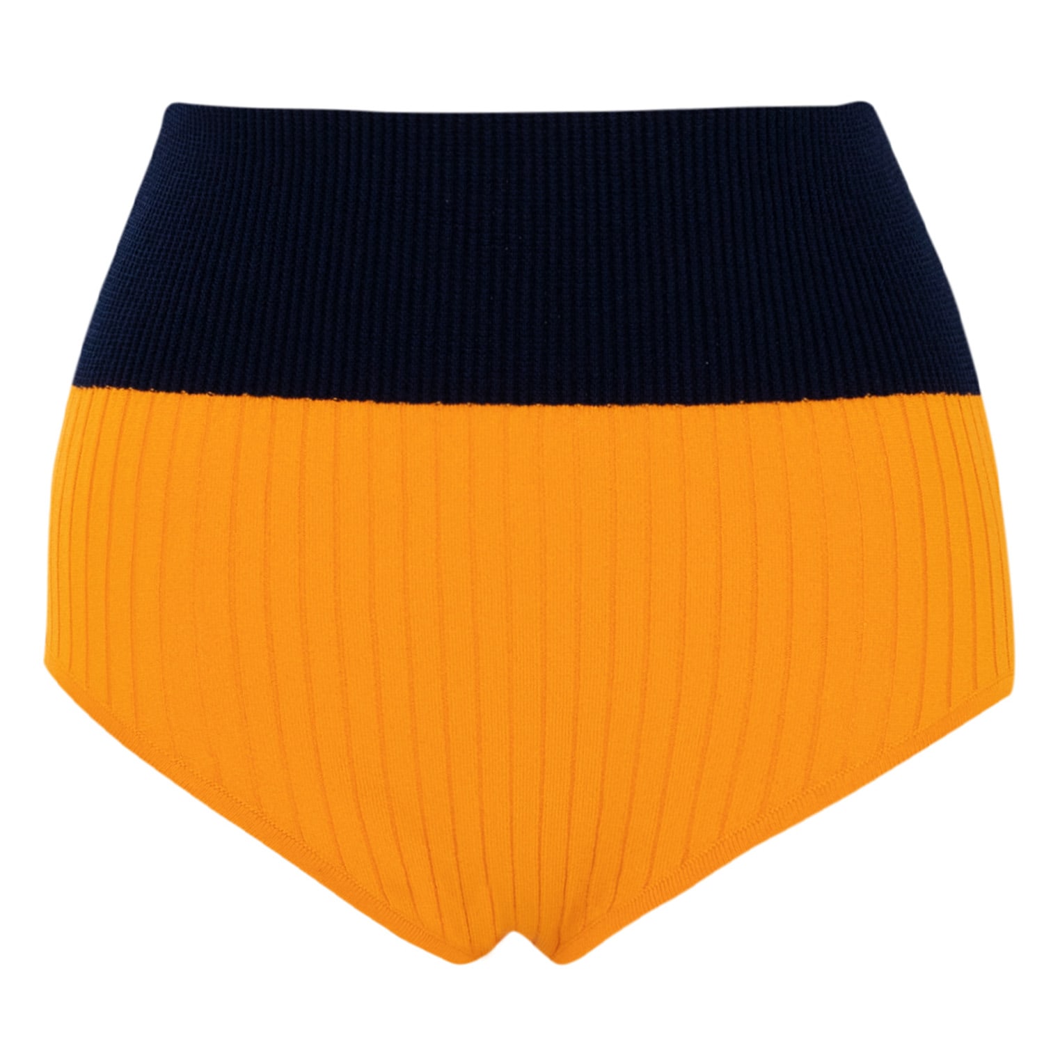 Yellow / Orange Dora Rib Knit Shorts In Orange Small Peraluna