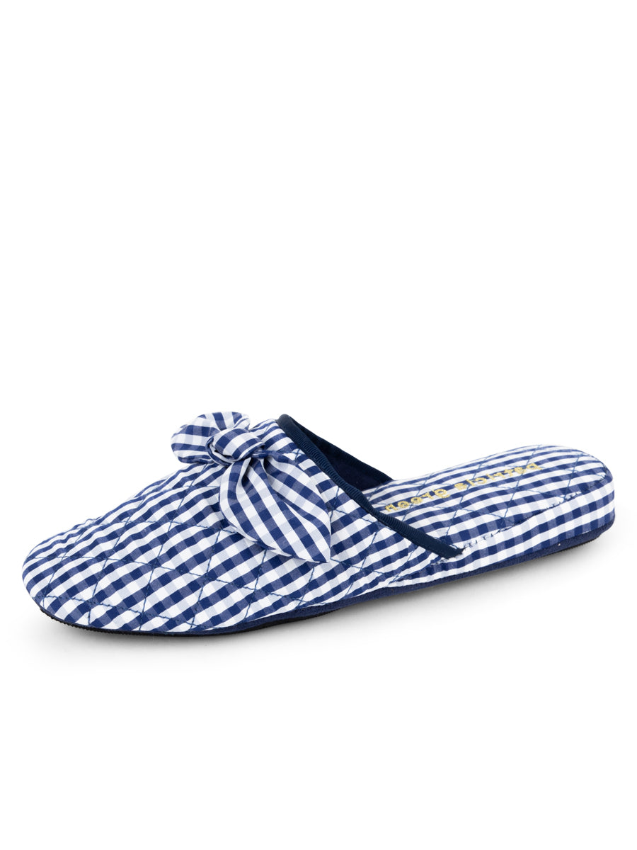 Women’s Blue Zoe Gingham Check Slipper 5 Uk Patricia Green