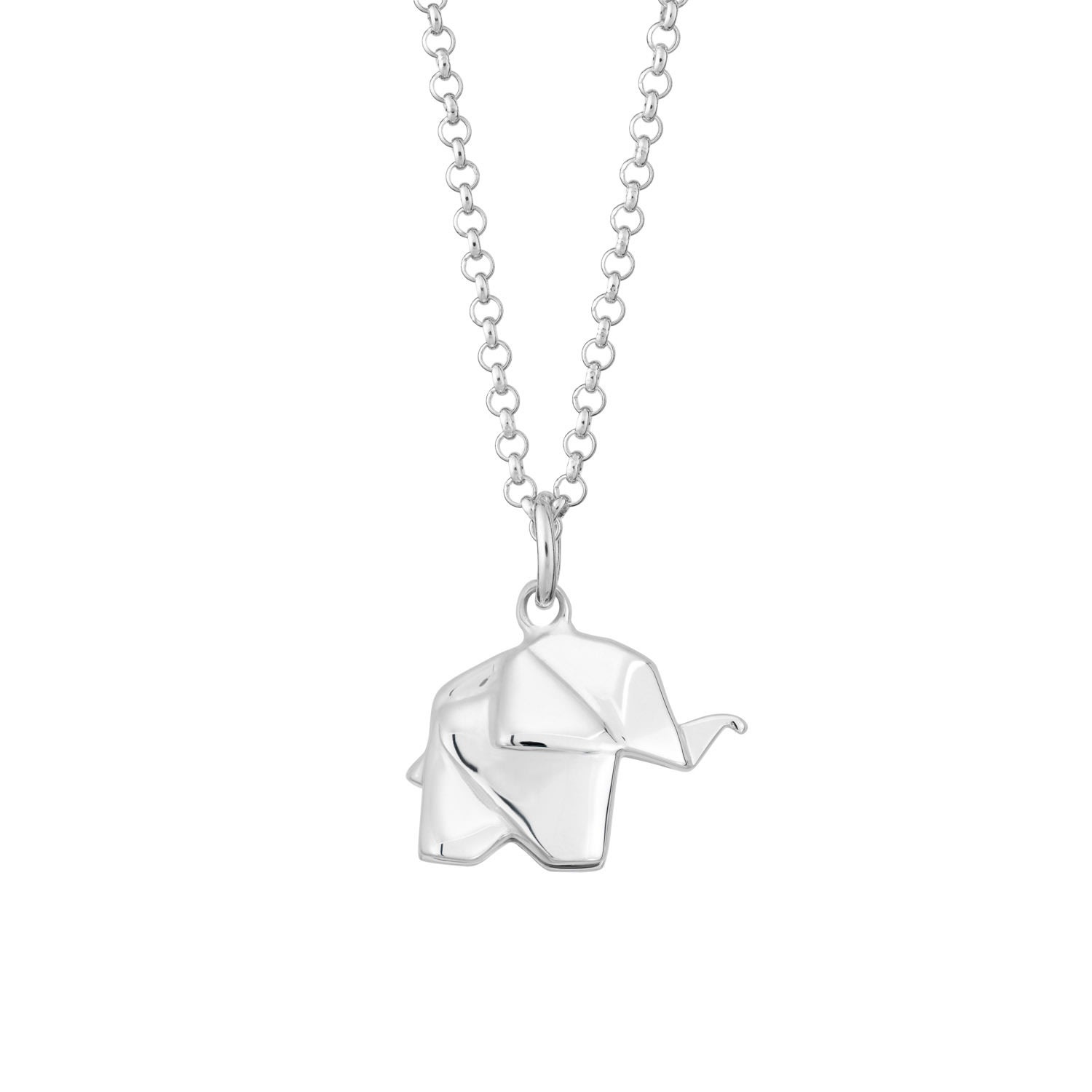 Women’s Sterling Silver Origami Elephant Necklace Lily Charmed