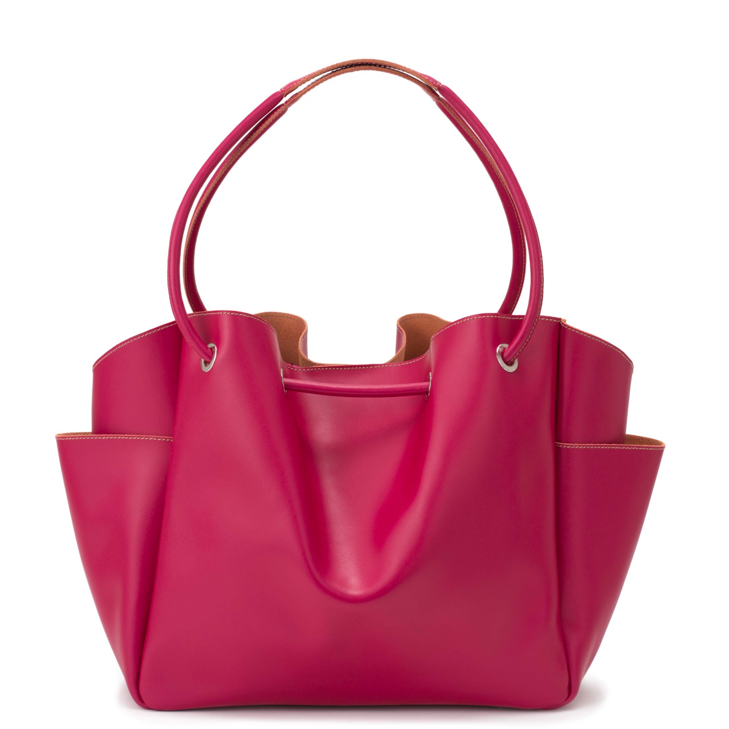 Amalfi Midi Leather Tote Bag - Blush Pink by Alexandra de Curtis