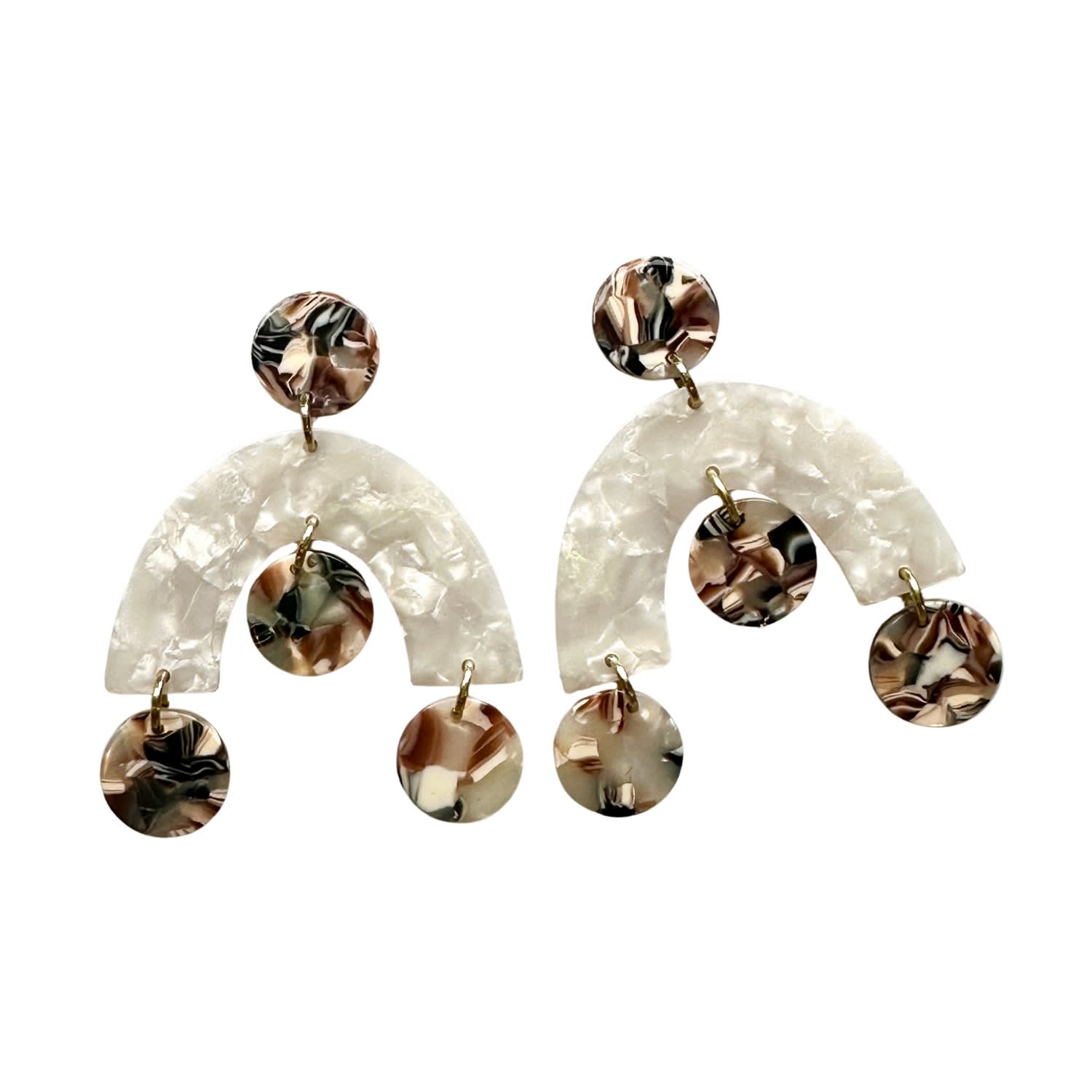 Closet Rehab Women's Neutrals / Black / Brown Arch Drop Earrings In Bare It All
